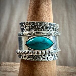 NWOT Sterling Silver and Turquoise Statement Ring